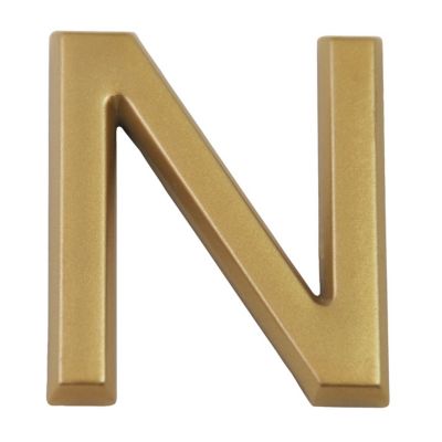 Lettre dorée N en relief