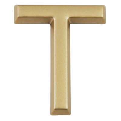 Lettre dorée T en relief