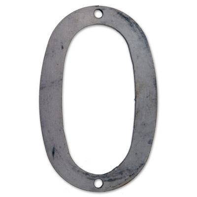 Numéro à peindre 0 police arial acier H.6 cm