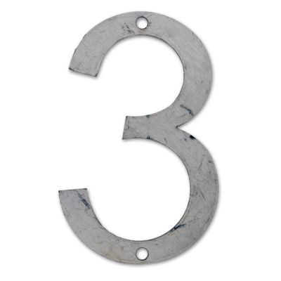 Numéro à peindre 3 police arial acier H.6 cm