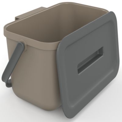 Poubelle de tri avec poignée 4 L Loops Sundis H. 14 cm taupe - Sundis