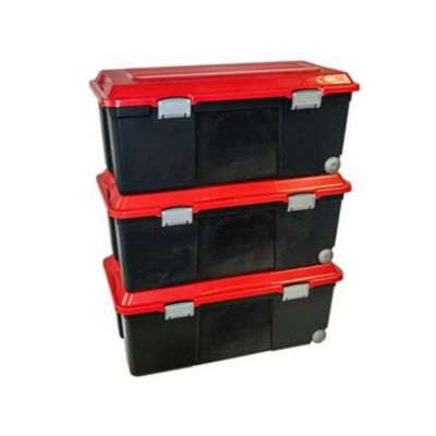 Lot de 3 Campers bricolage noir et rouge 75 L