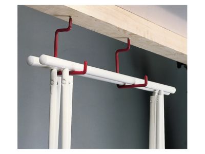 Crochet à visser carré L. 9 cm, rouge