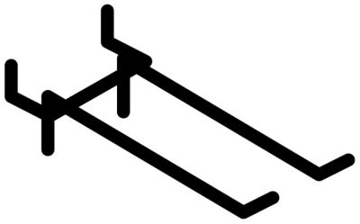 Crochet double Mottez 100 mm montage sur panneau perforé en sachet de 4