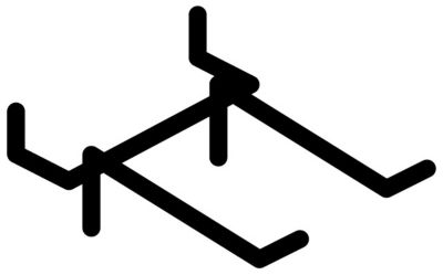 Crochet double Mottez 50 mm montage sur panneau perforé en sachet de 4