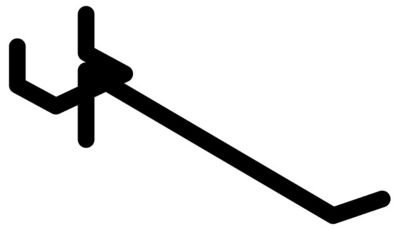 Crochet droit Mottez 100 mm montage sur panneau perforé en sachet de 4