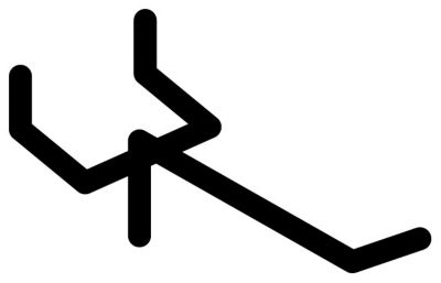 Crochet droit Mottez 50 mm montage sur panneau perforé en sachet de 4