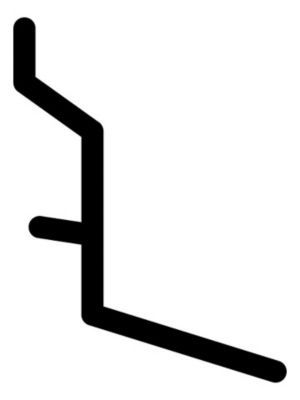 Crochet droit Mottez 40 mm montage sur panneau perforé en sachet de 8