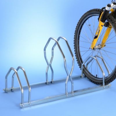 Râtelier pour 3 vélos au sol sur 2 niveaux Mottez L. 85 cm