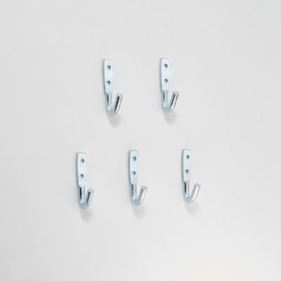 Lot de 5 crochets petit modèle Mottez H. 8 cm zingué