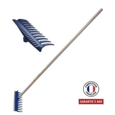 Perrin Râteau réversible 12/22 dents nylon renforcé fibre de verre - manche 150 cm PEFC - vue 3