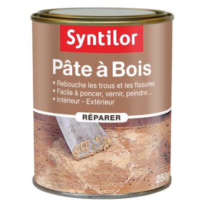 Pâte à bois rebouche fissures et imperfections blanc Syntilor 250g