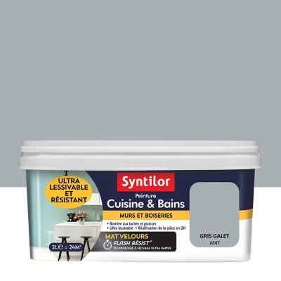 Peinture cuisine et bain Syntilor 2L Gris galet mat