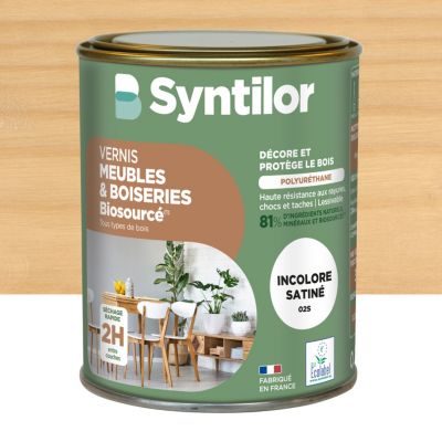 Vernis meubles et boiseries Biosourcé Nature Protect Syntilor incolore satiné 0,25L
