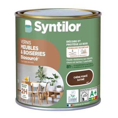 Vernis meubles et boiseries Biosourcé Syntilor effet chêne satiné