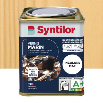 Vernis marin bois int&eacute;rieur/ext&eacute;rieur Syntilor incolore mat 0 25L