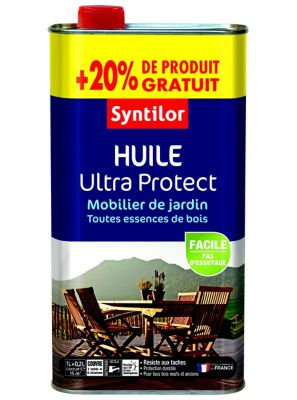 Huile extérieure Aquaréthane pour teck teinte naturelle Syntilor 1L + 20% gratuit