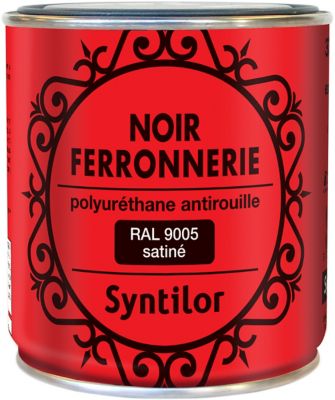 Peinture extérieure fer antirouille noir satiné Syntilor 375ml