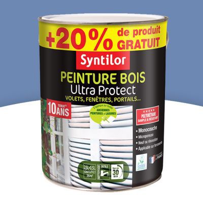 Peinture pour bois extérieur Bleu lavande 2,5L + 20% | Castorama