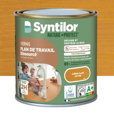 Vernis plan de travail Biosourcé Nature Protect Syntilor chêne clair satiné 0,5L