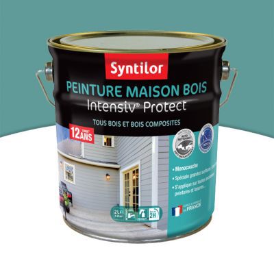 Peinture extérieure maison bois Intensiv Protect Syntilor gris bleuté 2L