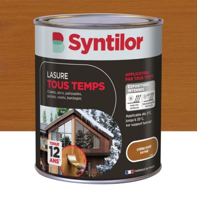 Lasure extérieure tous temps Syntilor chêne doré satin 1L