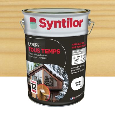 Lasure extérieure tous temps Syntilor incolore satin 5L