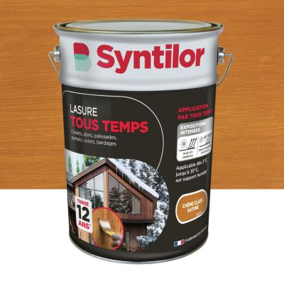 Lasure extérieure tous temps Syntilor chêne clair satin 5L