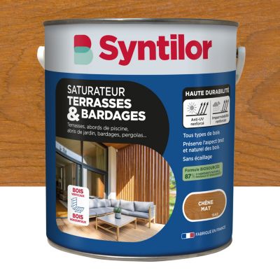 Saturateur terrasses & bardages Syntilor mat marron chêne 5L