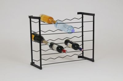 Range-bouteilles en acie plastifié noir 30 compartiments
