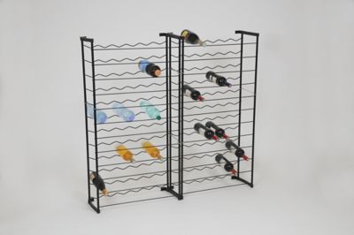 Range-bouteilles en acie plastifié noir 144 compartiments