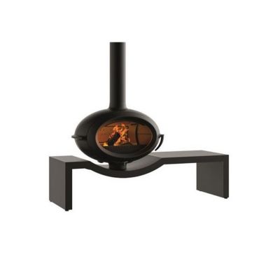 Invicta Poêle à bois - BRIO SUR BANC - 7 kW - Rdt: 76% - B. 50 cm - 100% fonte Gris - vue 4