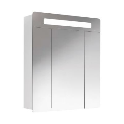 Armoire de salle de bains éclairante avec miroir Cooke & Lewis Belt blanc 60 cm