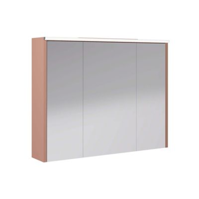 Armoire de salle de bains éclairante avec miroir Archi terracotta mat 90 cm