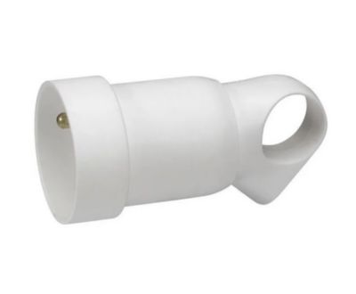 Fiche femelle 16A 2 P+T blanc avec anneau Legrand