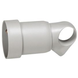 Fiche femelle 16A 2 P+T gris avec anneau Legrand