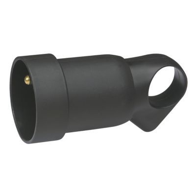 Fiche femelle 16A 2 P+T noir avec anneau Legrand