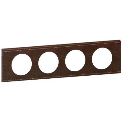 Plaque de finition 4 postes Legrand Céliane 0 694 04 coloris cuir texturé .313 x P.9 2 x H.82 mm