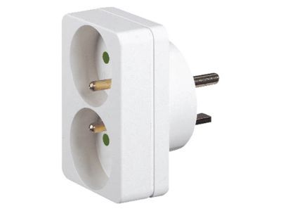 Adaptateur 2P+T 2 fiches 16 A vers socle 20 A Legrand