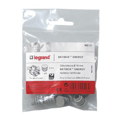 Kit 8 obturateurs Legrand Energy ø16 mm