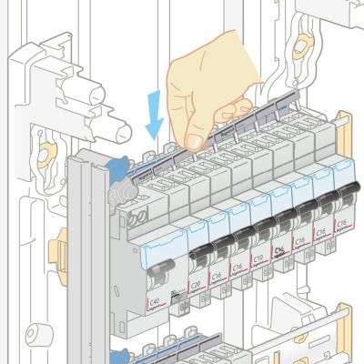LEGRAND Peigne d'alimentation horizontale Pour Uni et Uni + neutre 13 modules - vue 3