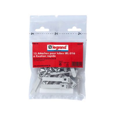 15 fixe-tubes ø16 mm + chevilles Legrand