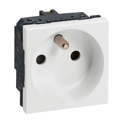 Prise précâblée encastrée 2P+T 16A Mosaic blanc Legrand