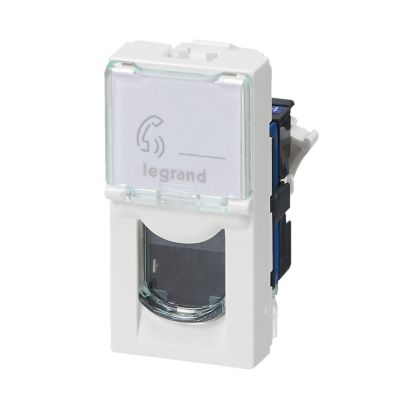 LEGRAND Prise RJ 45 informatique téléphone 1 module Mosaic avec enjoliveur - vue 3