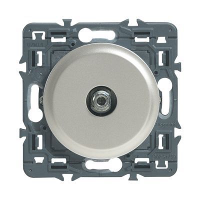 Mécanisme de prise télévision TV type F à visser Legrand Céliane titane