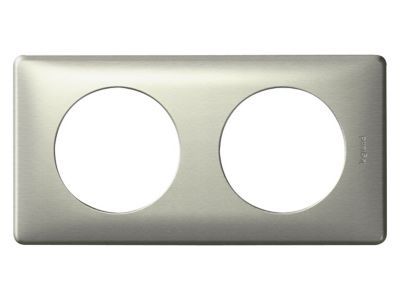 Plaque de finition double Legrand Céliane anodisée titane