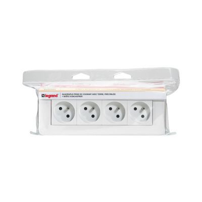 Kit 4 prises Legrand Mosaic blanc | Castorama