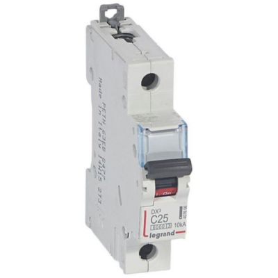 Disjoncteur DX3 6000 10kA arrivée haute et départ bas à vis 1P à courbe C 1 mo