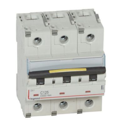 Disjoncteur DX3 10000 16kA arrivée haute et départ bas à vis 3P courbe C 4 5 modu