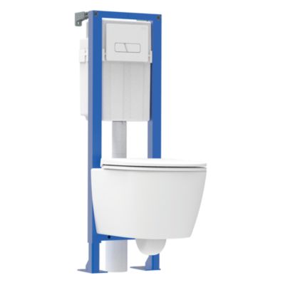 Pack WC suspendu sans bride Siamp Nacre